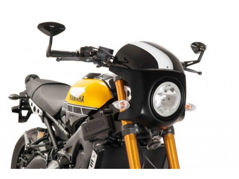 Windshield universal PUIG SEMI-FAIRING 9516N carbon look Negru
