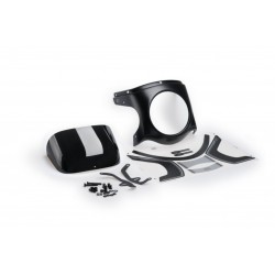 Windshield universal PUIG SEMI-FAIRING 9516N carbon look Negru