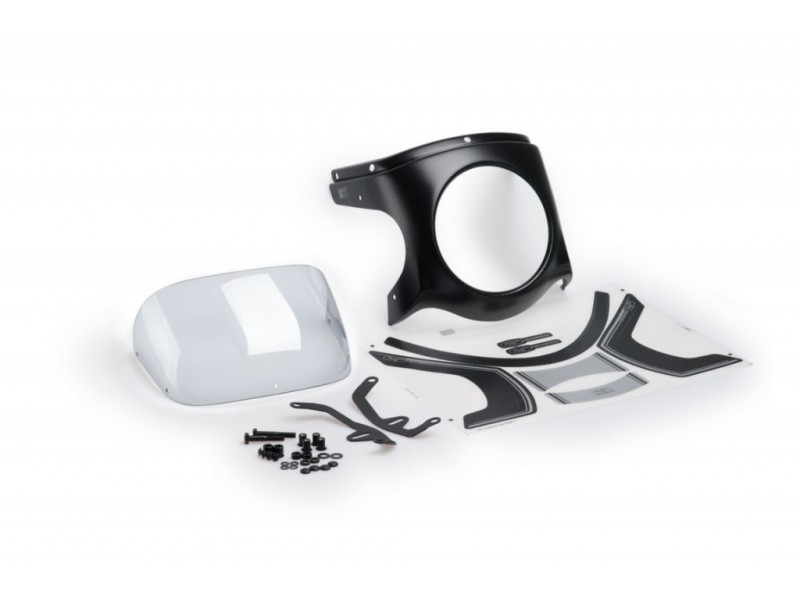 Windshield universal PUIG SEMI-FAIRING 9516W carbon look transparent