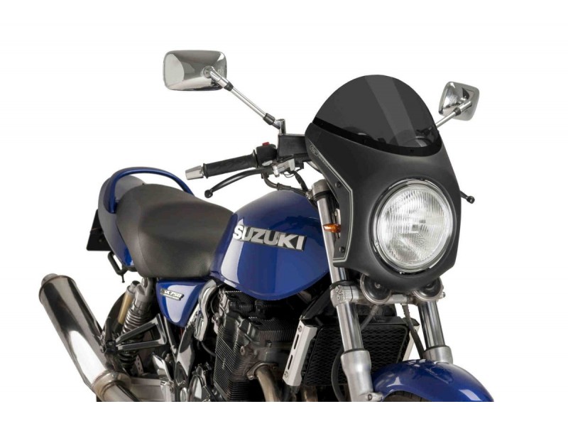 Windshield universal PUIG SEMI-FAIRING 9553F matt black dark smoke