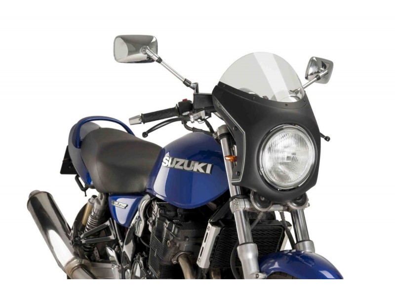 Windshield universal PUIG SEMI-FAIRING 9553H matt black smoke