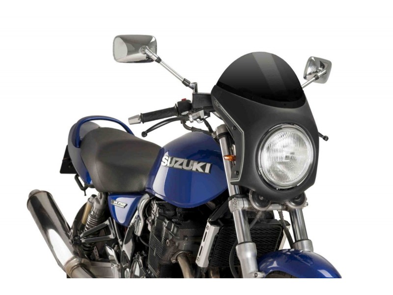 Windshield universal PUIG SEMI-FAIRING 9553N matt black Negru