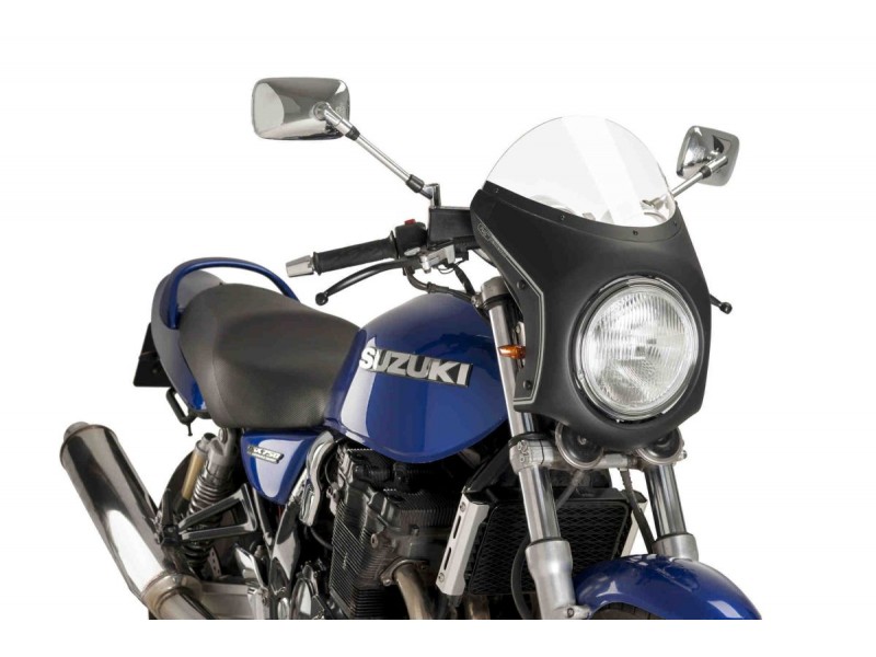 Windshield universal PUIG SEMI-FAIRING 9553W matt black transparent