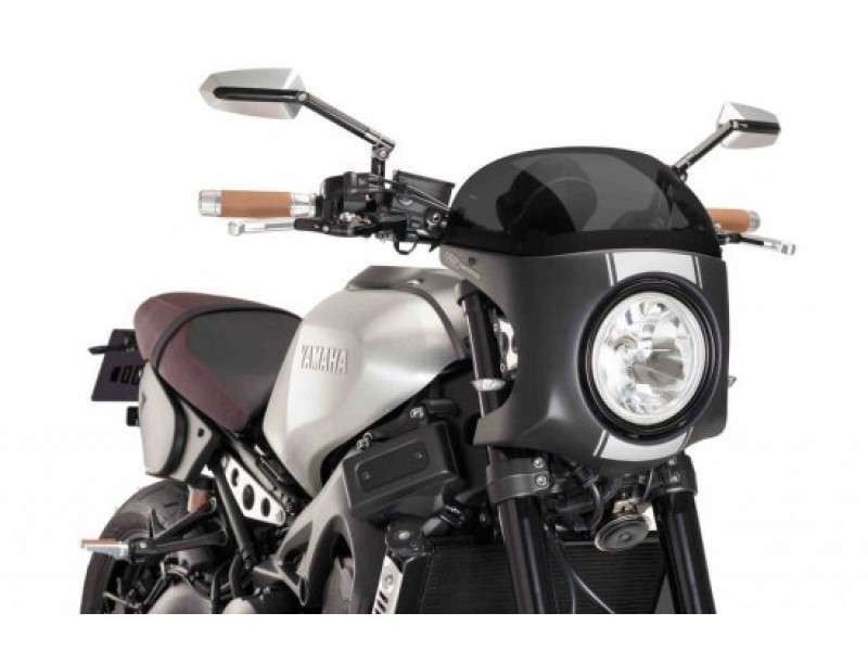 Windshield PUIG SEMI-FAIRING 9554F matt black dark smoke