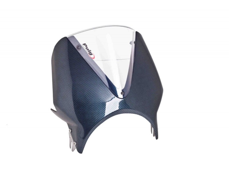 Windshield PUIG RETROVISIONS 003CW carbon look transparent