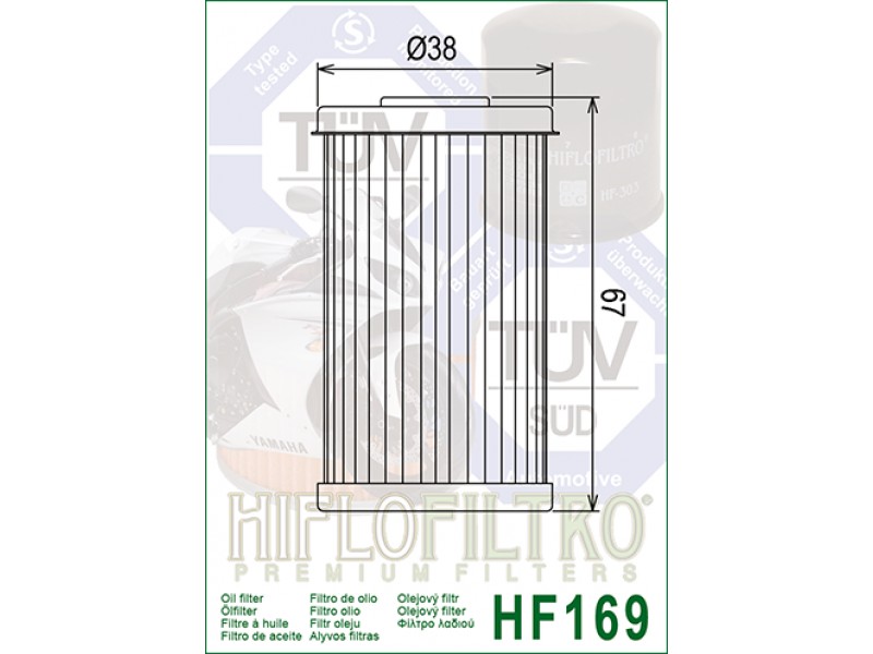 Filtru de ulei HIFLOFILTRO HF169 Filtru de ulei HIFLOFILTRO HF169