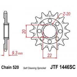 Pinion fata JT JTF 1446-13SC 13T, 520 Self Cleaning Lightweight Pinion fata JT JTF 1446-13SC 13T, 520 Self Cleaning Lightweight