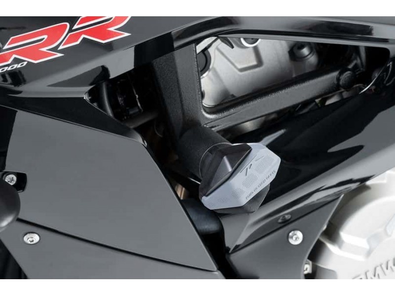Frame sliders PUIG R12 5579N black with grey rubber Frame sliders PUIG R12 5579N black with grey rubber