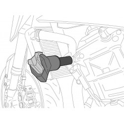 Frame sliders PUIG R19 5584N black with grey rubber Frame sliders PUIG R19 5584N black with grey rubber