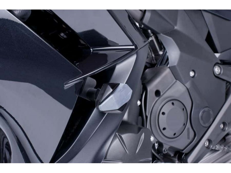 Frame sliders PUIG R12 6055N black with grey rubber