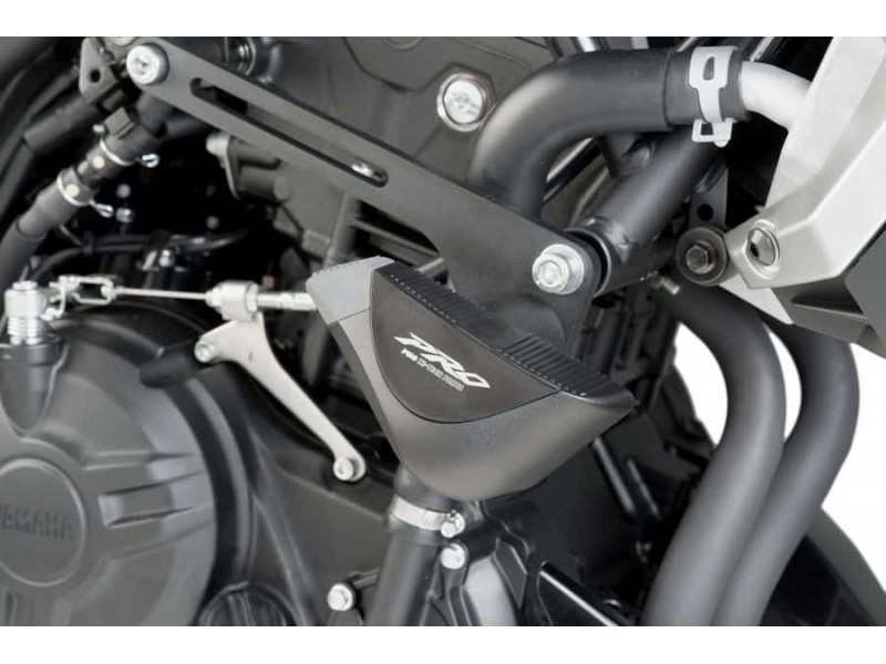 Frame sliders PUIG PRO 8590N black with grey rubber