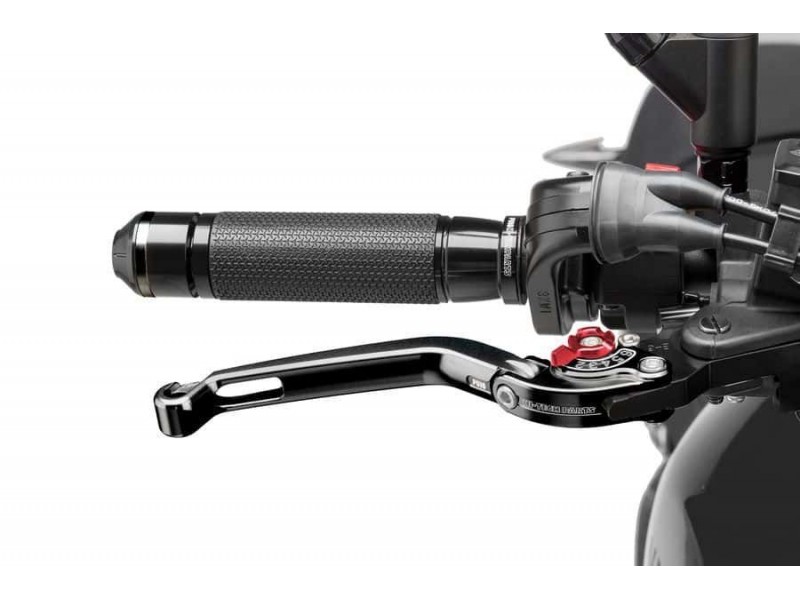 Brake lever without adapter PUIG 160NR foldable negru/rosu