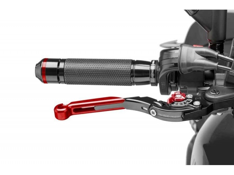 Brake lever without adapter PUIG 19RNR extendable folding red/red