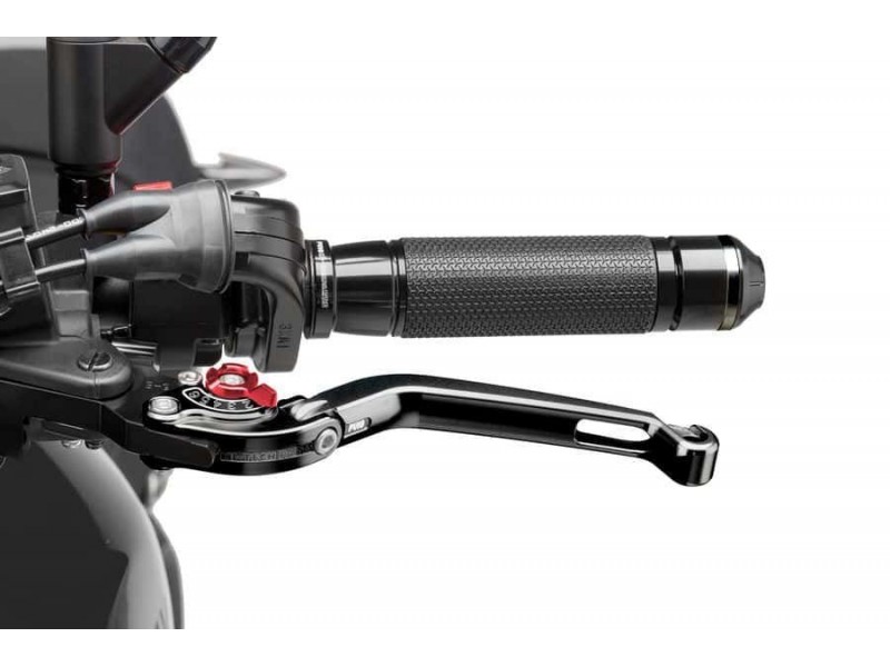 Clutch lever without adapter PUIG 260NR foldable negru/rosu