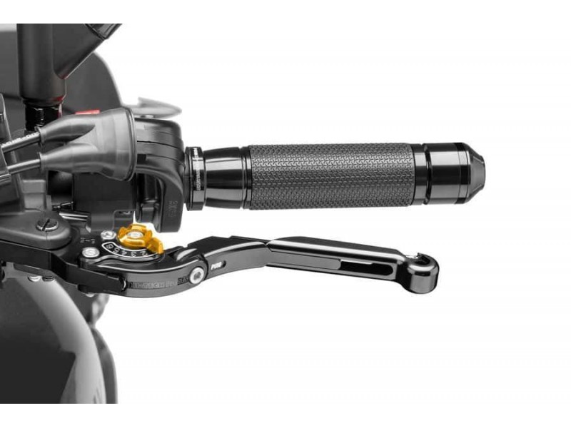 Clutch lever without adapter PUIG 29NNO extendable folding black/gold Clutch lever without adapter PUIG 29NNO extendable folding black/gold
