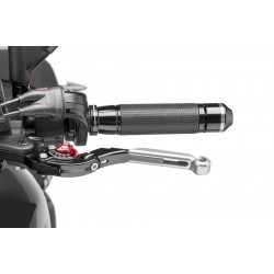 Clutch lever without adapter PUIG 29PNR extendable folding silver/red Clutch lever without adapter PUIG 29PNR extendable folding silver/red