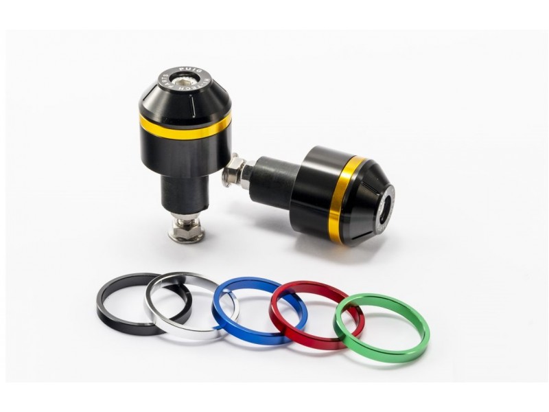 Universal bar ends PUIG SHORT WITH RING 8498N colour rings included D 13-18mm