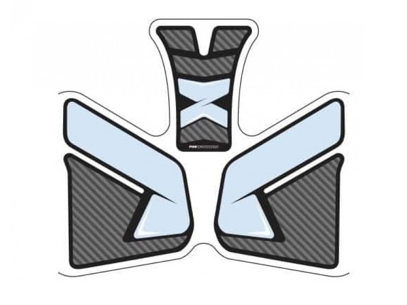 Tank pad PUIG SPECIFIC 9297C carbon look with side part Tank pad PUIG SPECIFIC 9297C carbon look with side part