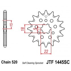 Pinion fata JT JTF 1445-13SC 13T, 520 Self Cleaning Lightweight Pinion fata JT JTF 1445-13SC 13T, 520 Self Cleaning Lightweight