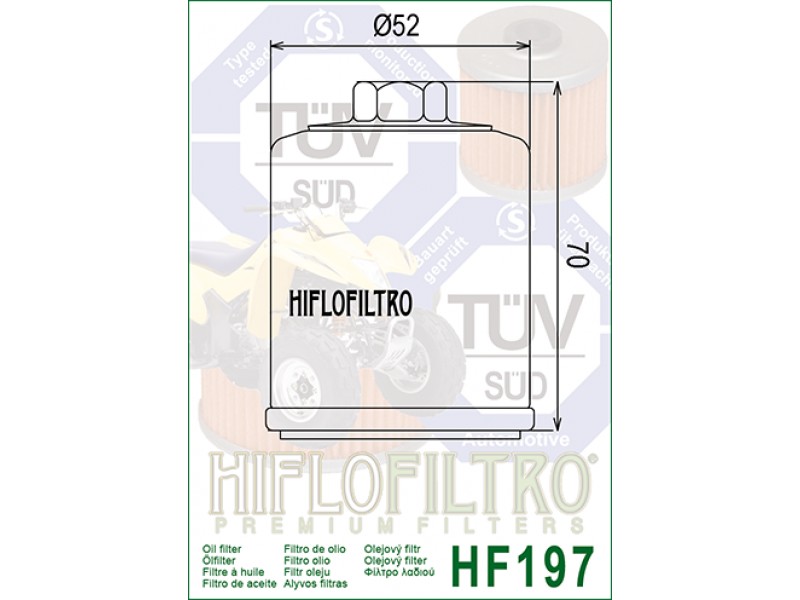 Filtru de ulei HIFLOFILTRO HF197 Filtru de ulei HIFLOFILTRO HF197