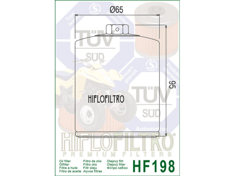 Filtru de ulei HIFLOFILTRO HF198