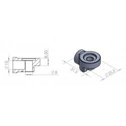 Mirror adaptor PUIG 9532N Negru to handlebar Mirror adaptor PUIG 9532N Negru to handlebar
