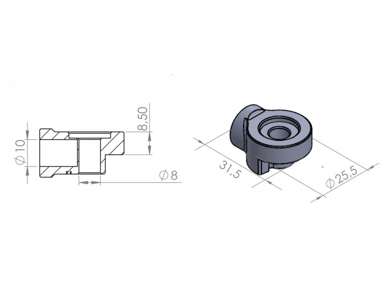 Mirror adaptor PUIG 9532N Negru to handlebar