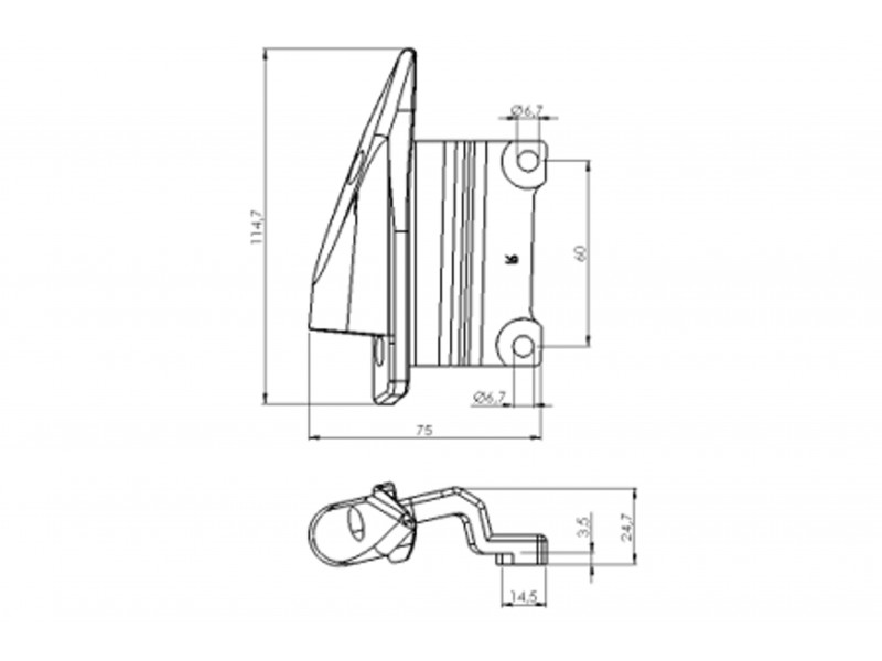 Mirror adaptor PUIG ADAPTADOR IZQ. RETROVISOR HI-TECH I,II,III,GT,F 9549N Negru to fairing