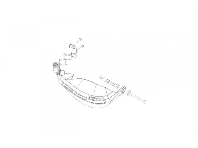 Handguard POLISPORT NOMAD 8304800001 with universal mounting kit Alb