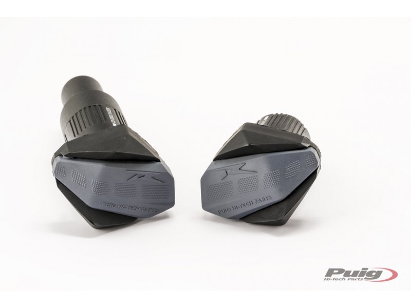 Frame sliders PUIG R12 9708N black with grey rubber Frame sliders PUIG R12 9708N black with grey rubber