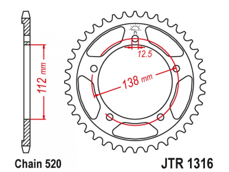 Foaie spate JT JTR 1316-43 43T, 520