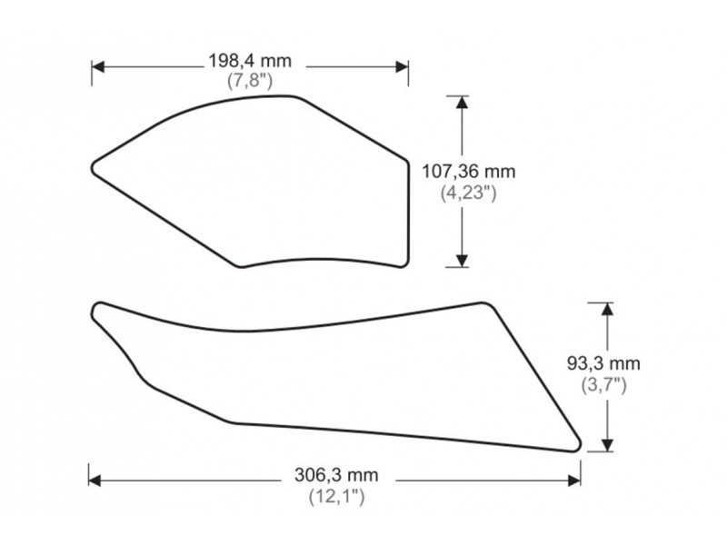 Tank side protectors PUIG ANTI-SLIP 20069N Negru