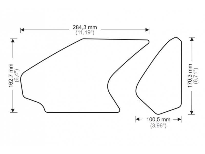Tank side protectors PUIG ANTI-SLIP 20073N Negru