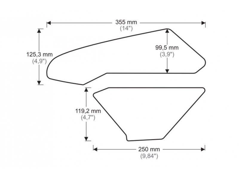 Tank side protectors PUIG ANTI-SLIP 20074N Negru