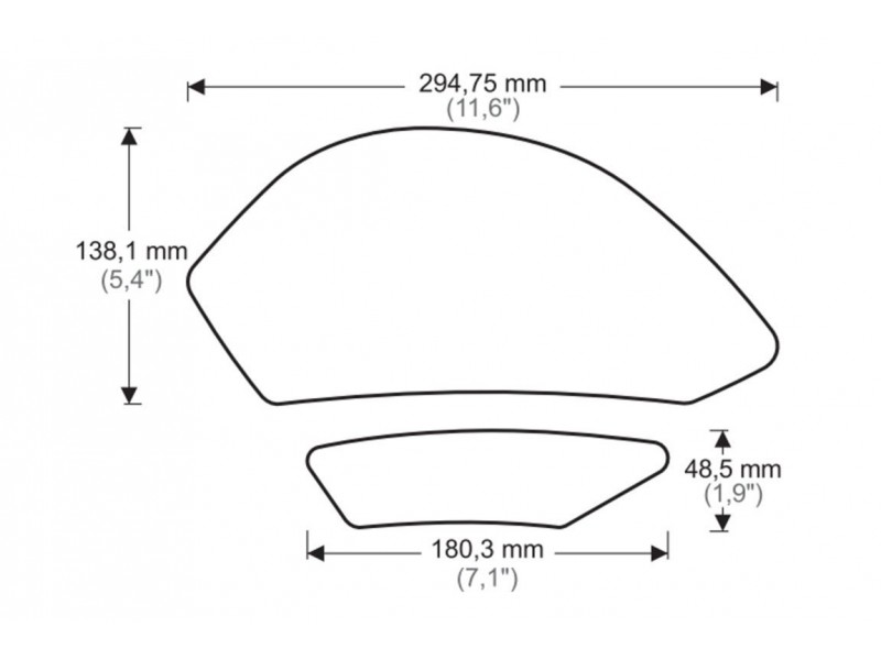 Tank side protectors PUIG ANTI-SLIP 20080N Negru