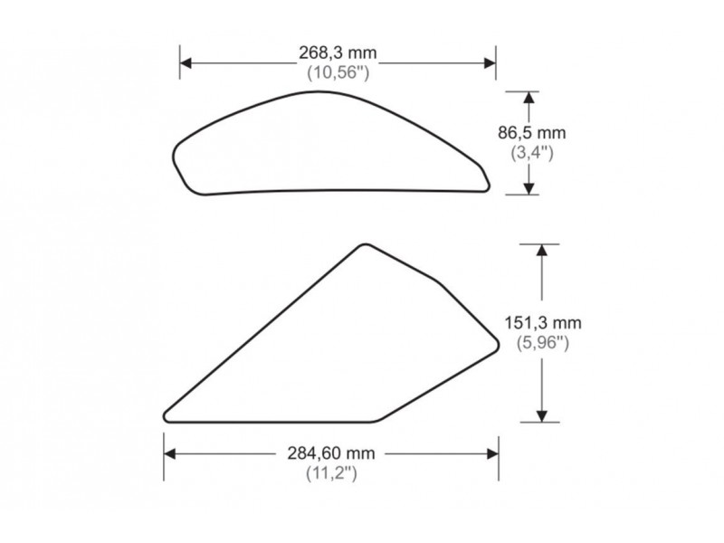 Tank side protectors PUIG ANTI-SLIP 20081N Negru