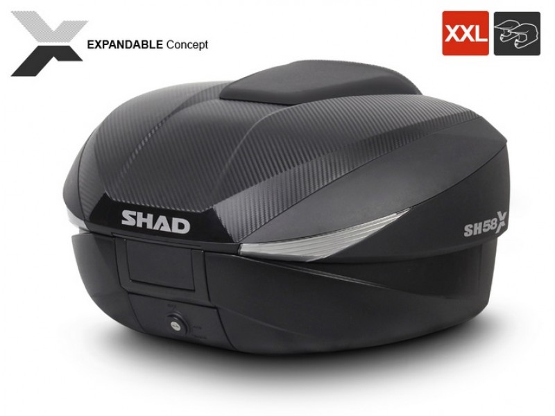 Top case SHAD SH58X D0B58206 Carbon (expandable concept) with PREMIUM lock