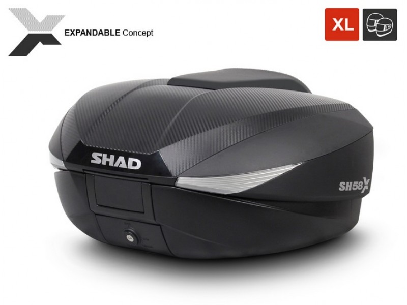 Top case SHAD SH58X D0B58206 Carbon (expandable concept) with PREMIUM lock