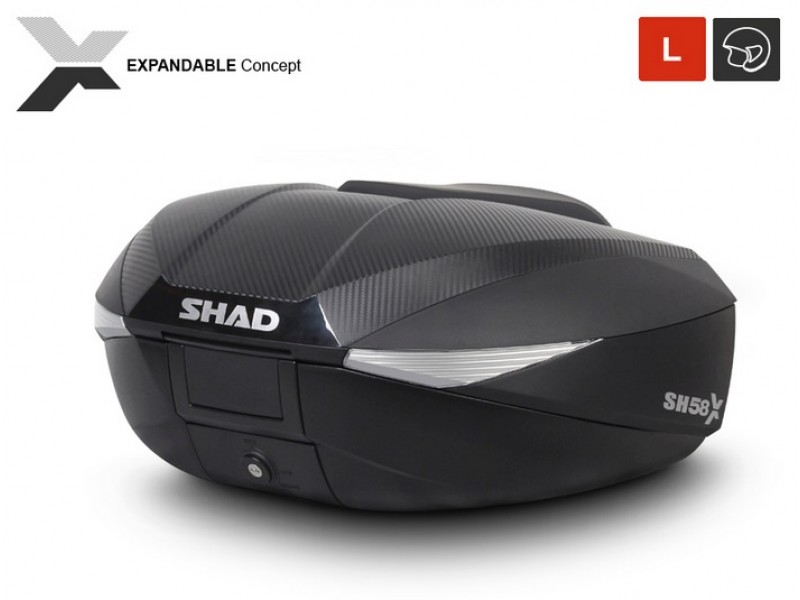 Top case SHAD SH58X D0B58206 Carbon (expandable concept) with PREMIUM lock