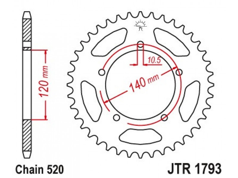 Foaie spate JT JTR 1793-43 43T, 520 Foaie spate JT JTR 1793-43 43T, 520