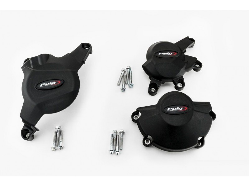  Engine protective covers PUIG 20121N Negru included right, left and alternator caps
