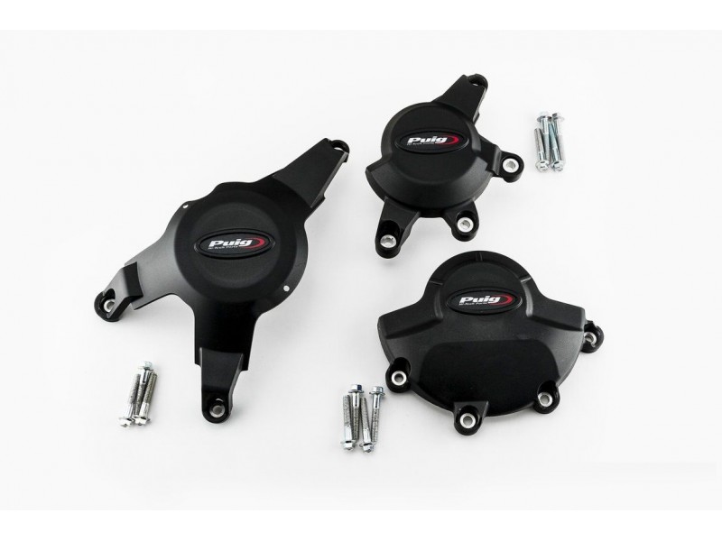  Engine protective covers PUIG 20122N Negru included right, left and alternator caps