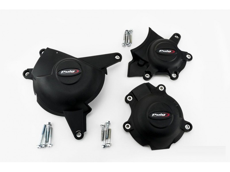  Engine protective covers PUIG 20126N Negru included right, left and alternator caps
