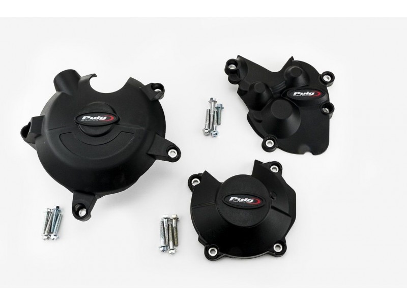  Engine protective covers PUIG 20132N Negru included right, left and alternator caps
