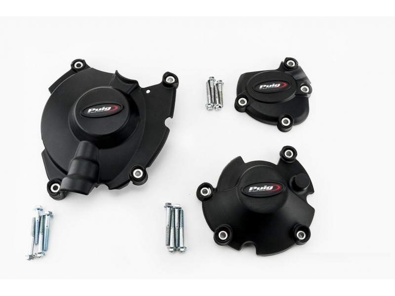  Engine protective covers PUIG 20142N Negru included right, left and alternator caps