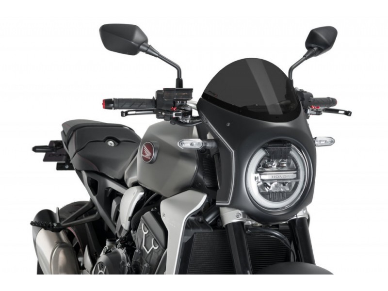 Windshield PUIG SEMI-FAIRING 3133F matt black dark smoke