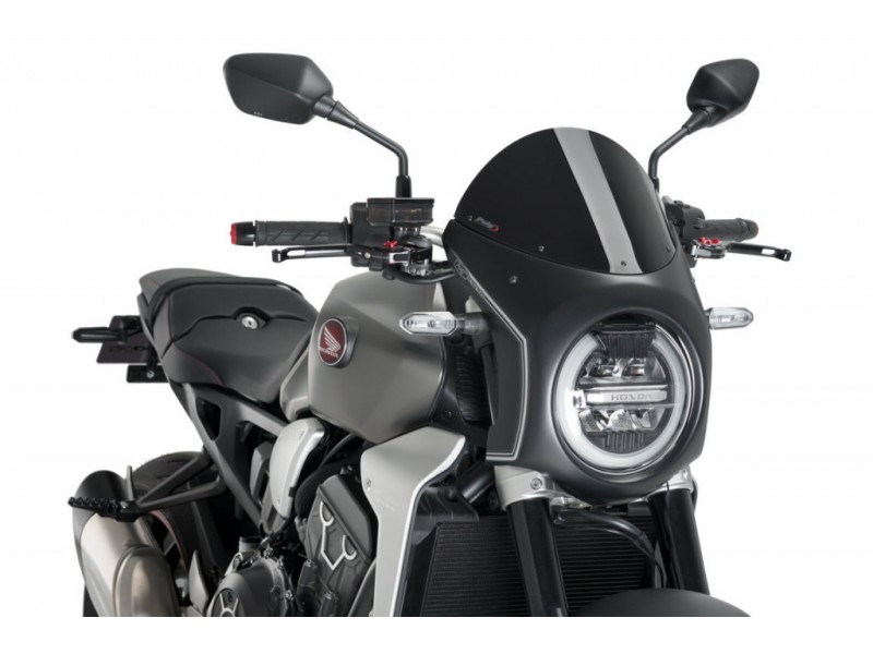 Windshield PUIG SEMI-FAIRING 3133N matt black Negru