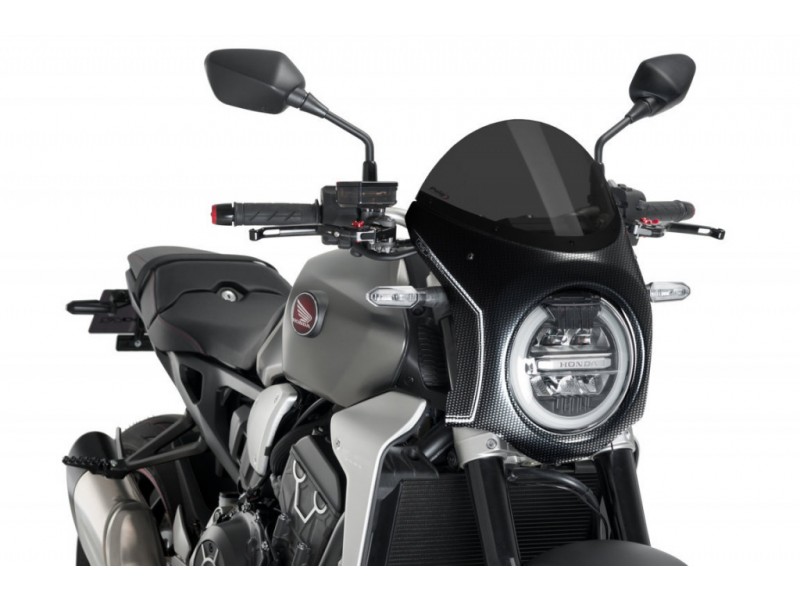 Windshield PUIG SEMI-FAIRING 3143F carbon look dark smoke