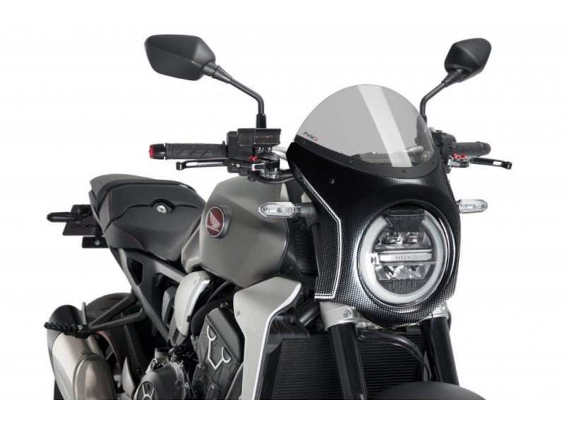 Windshield PUIG SEMI-FAIRING 3143H carbon look smoke