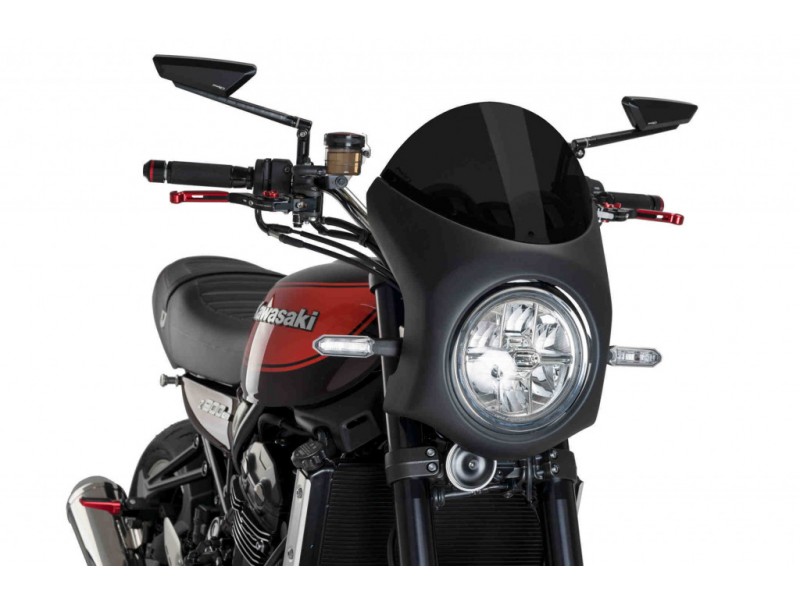Windshield PUIG SEMI-FAIRING 9595F matt black dark smoke